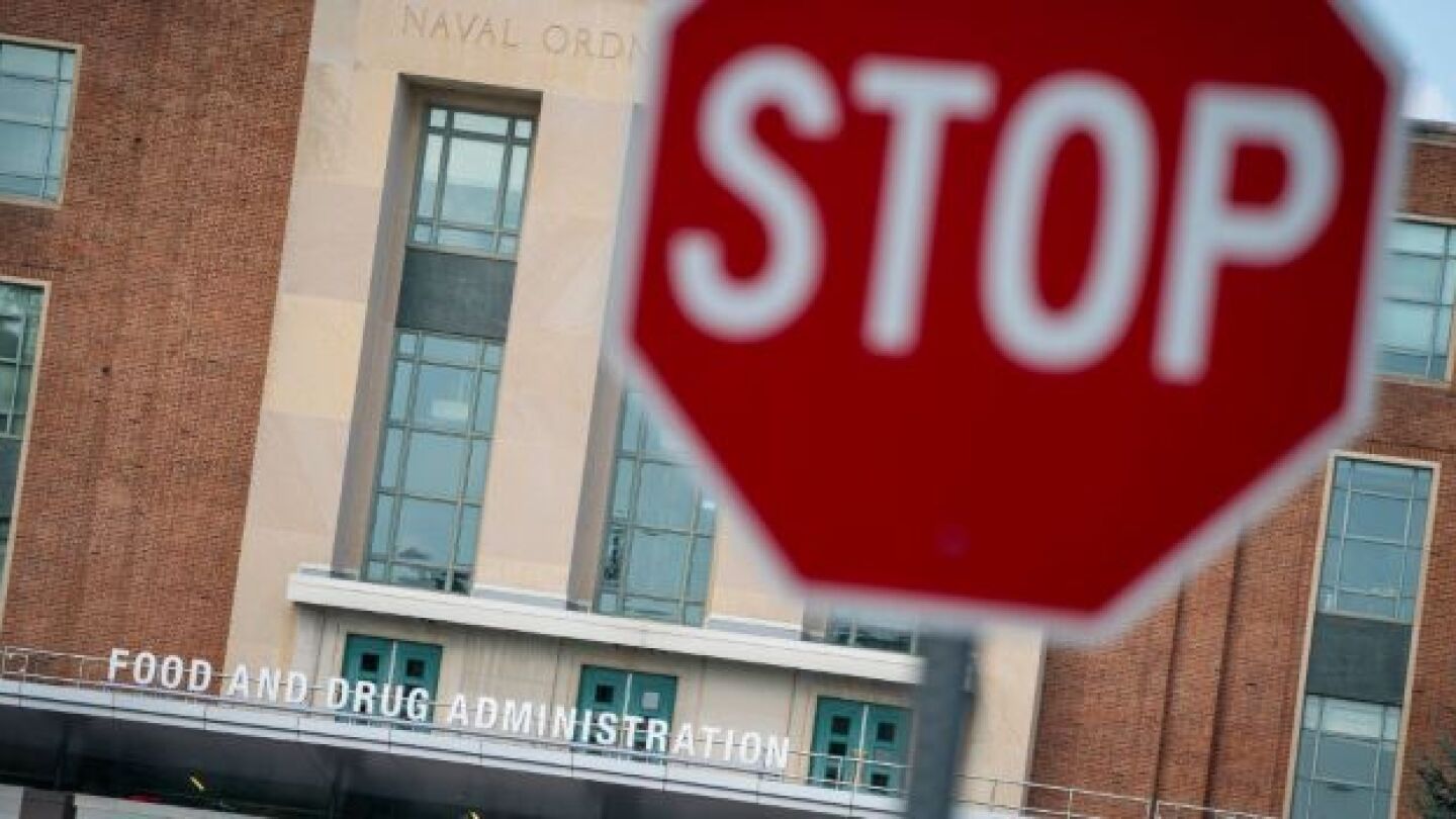 Pictured: Stop sign in front of FDA headquarters/S