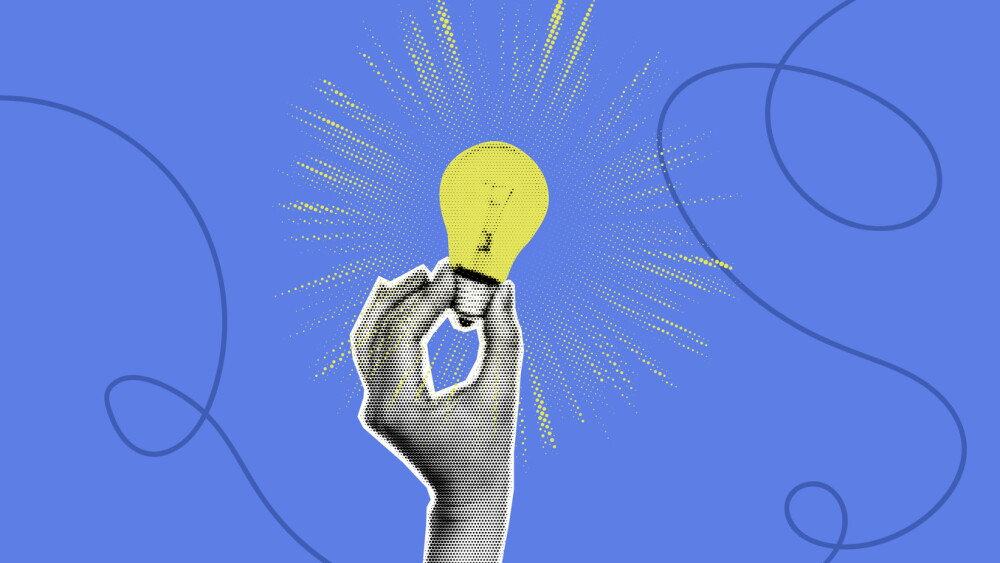 Retro pop art style concept of idea, creativity, startup, innovation, inspiration. Vector illustration.