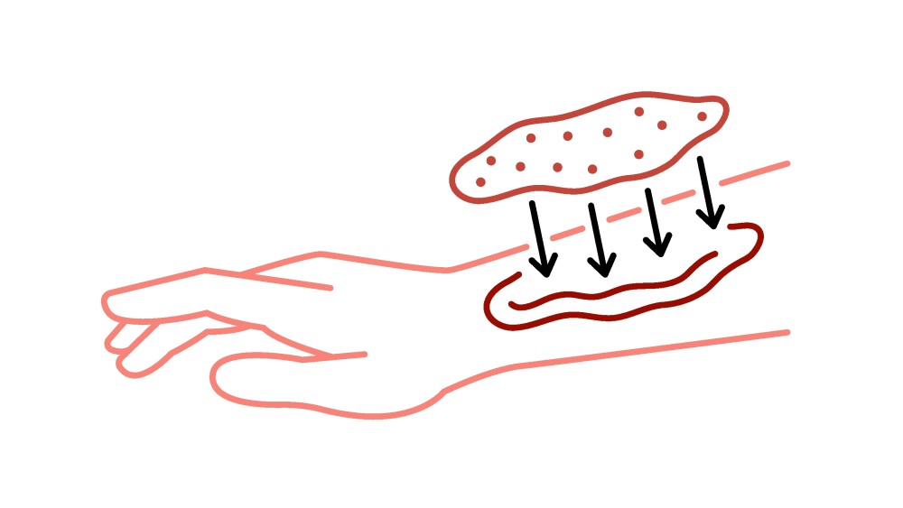 Artificial skin technology linear icon. Editable stroke. Minimalist medical concept. Medical innovation for tissue regeneration and wound healing. Vector illustration isolated on a white background.