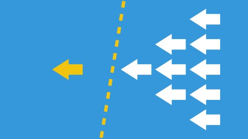 leader crossed forbidden line, leadership vector concept, finish line and winner