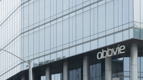 South San Francisco, CA, USA - Feb 23, 2024: Exterior view of AbbVie's research facility in South San Francisco. AbbVie is an American pharmaceutical company headquartered in North Chicago, Illinois.