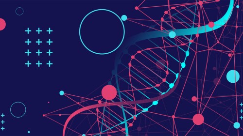 Illustration of DNA abstract molecule