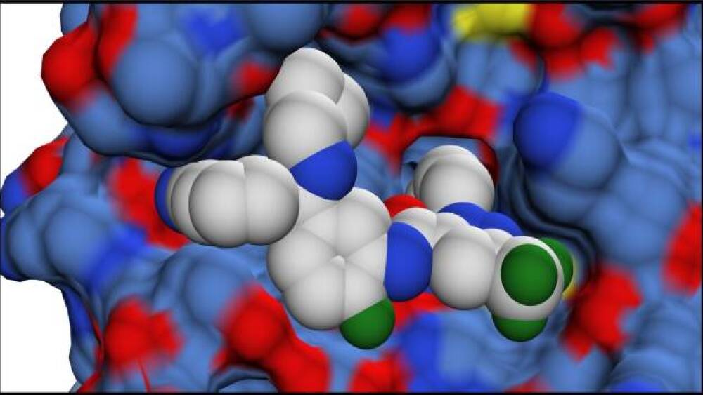 3D rendering of the molecular structure of ORLADEY