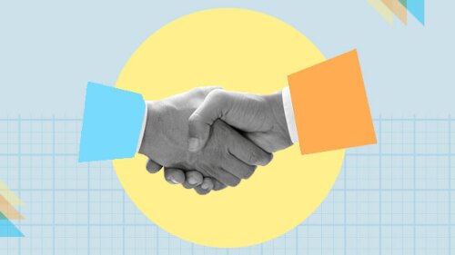 Pictured: Abstract handshake