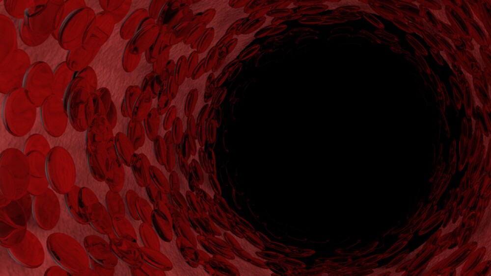 Illustration of abstract tunnel with haematocytes