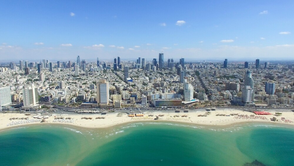 Pictured: An aerial picture of the Tel Aviv skylin