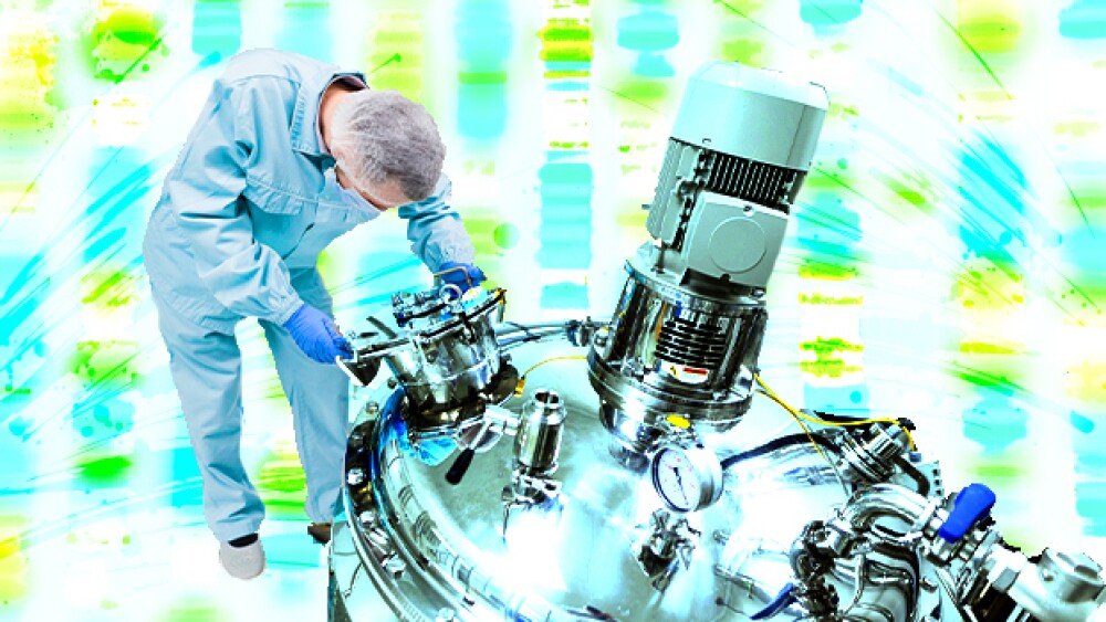 Pictured: Man working in biomanufacturing/Taylor T