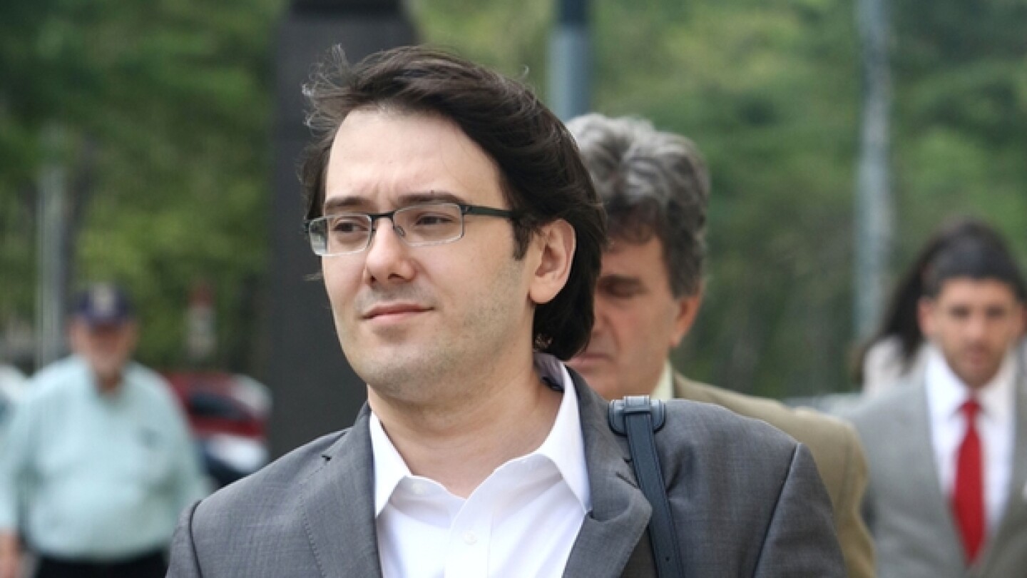 Pictured: Martin Shkreli walking, Courtesy JStone/