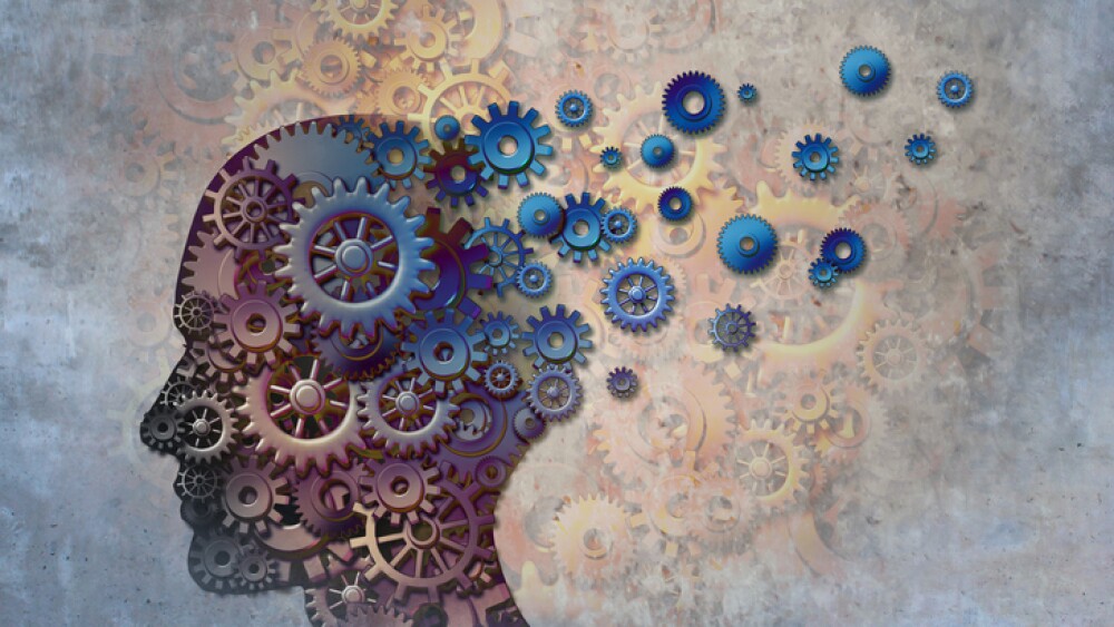 Alzheimer’s memory loss due to Dementia and brain disease with the abstract medical icon of a human head and neurology research as a 3D illustration.