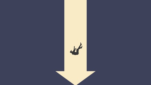 Business and financial crisis vector concept with businessman falling down the hole. Symbol of market crash, recession, risk, bankruptcy and loss. Eps10 illustration.