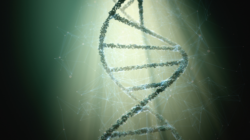 Biotechnology and molecular genetic engineering. 3D illustration of science and molecular technology.