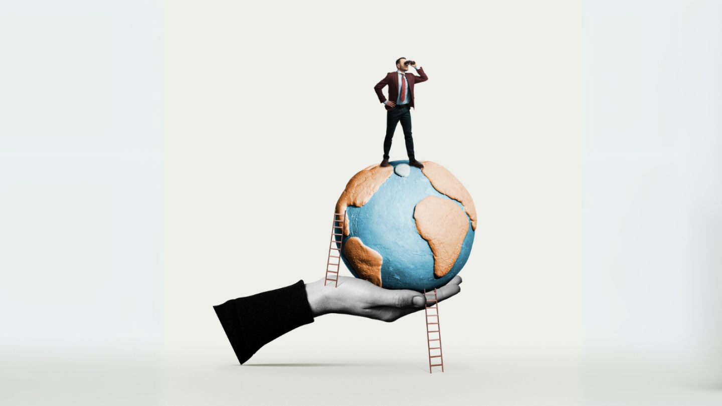 A look into the future. Concept. stock photo