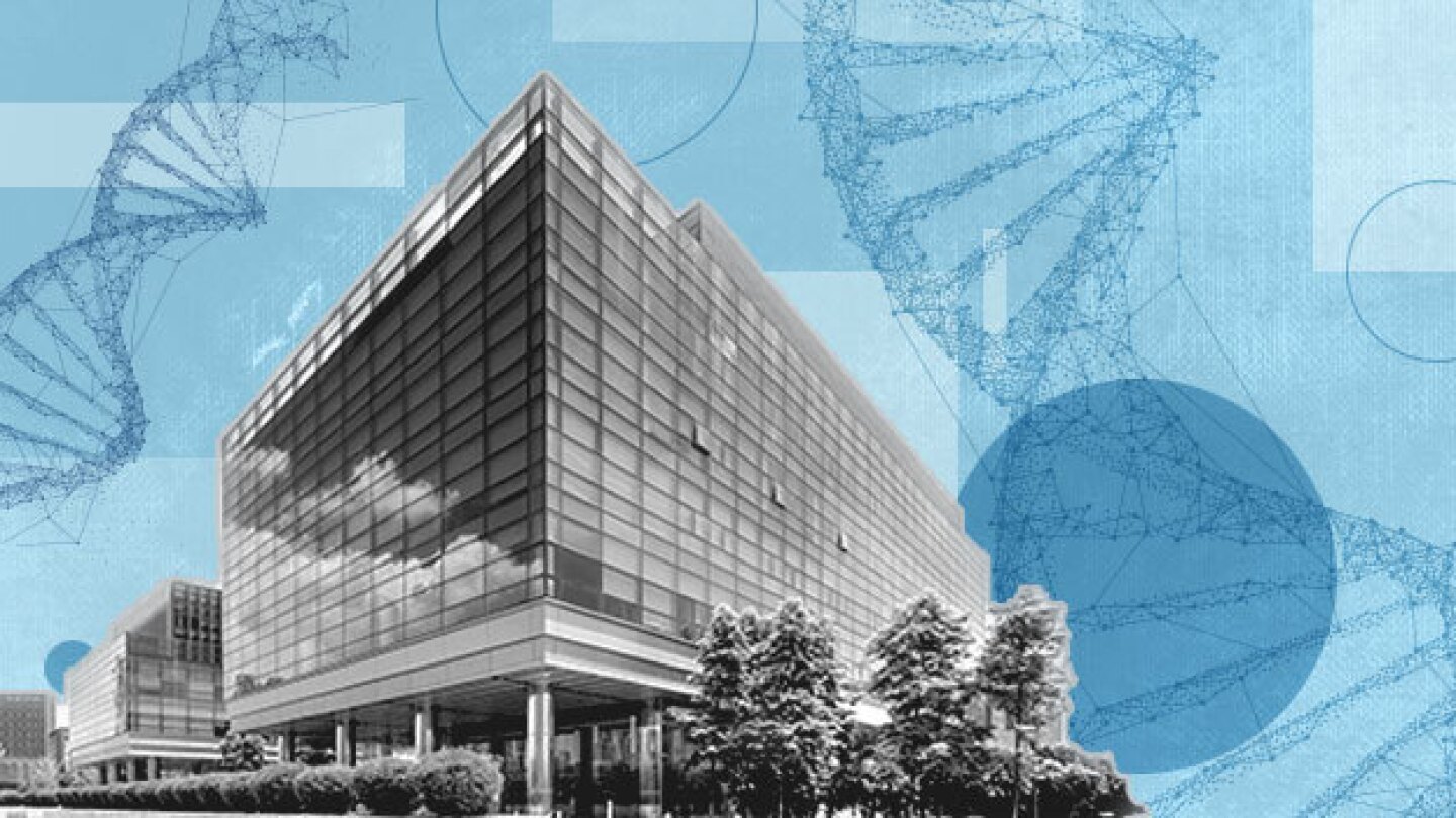 Pictured: Office building science collage