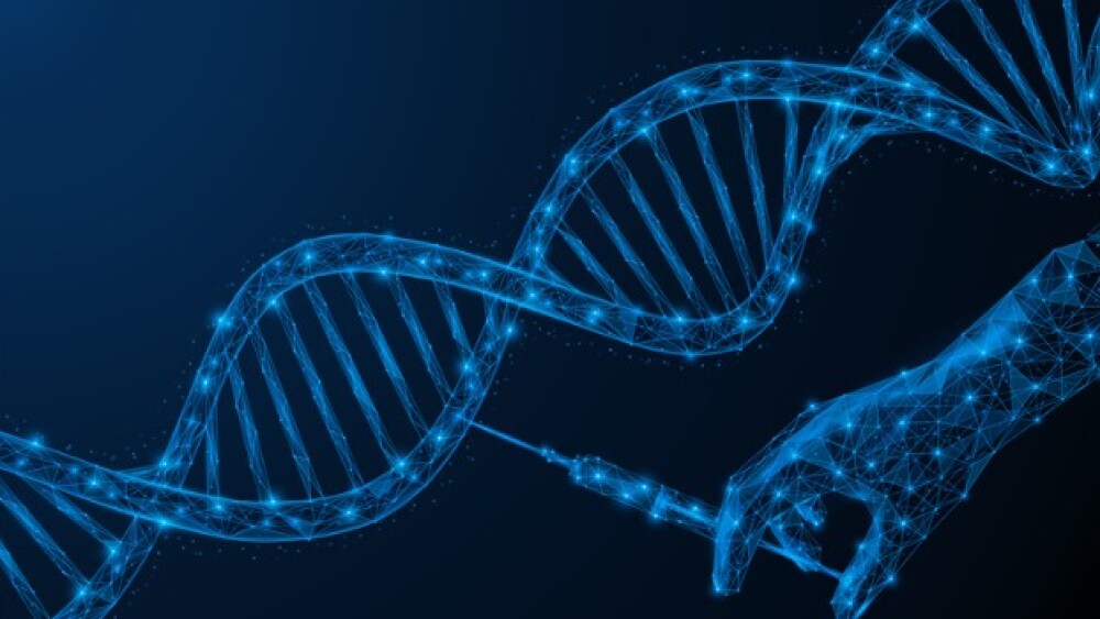 Pictured: Gene therapy illustration showing an inj