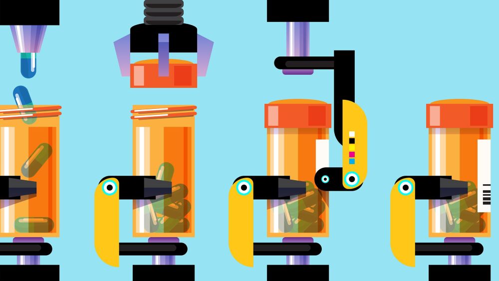 medical laboratory equipment. robotic drug packaging.