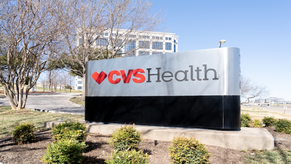 Pictured: CVS Health's signage outside its office in Texas