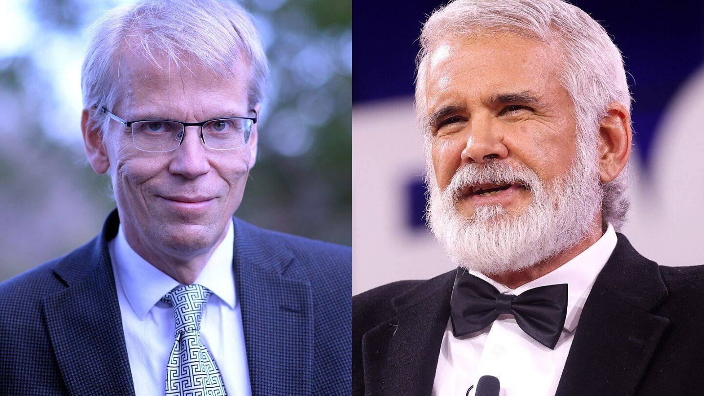 Headshots of two men wearing suits