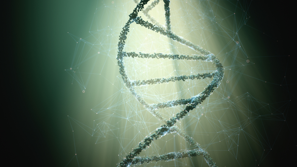 Biotechnology and molecular genetic engineering. 3D illustration of science and molecular technology.